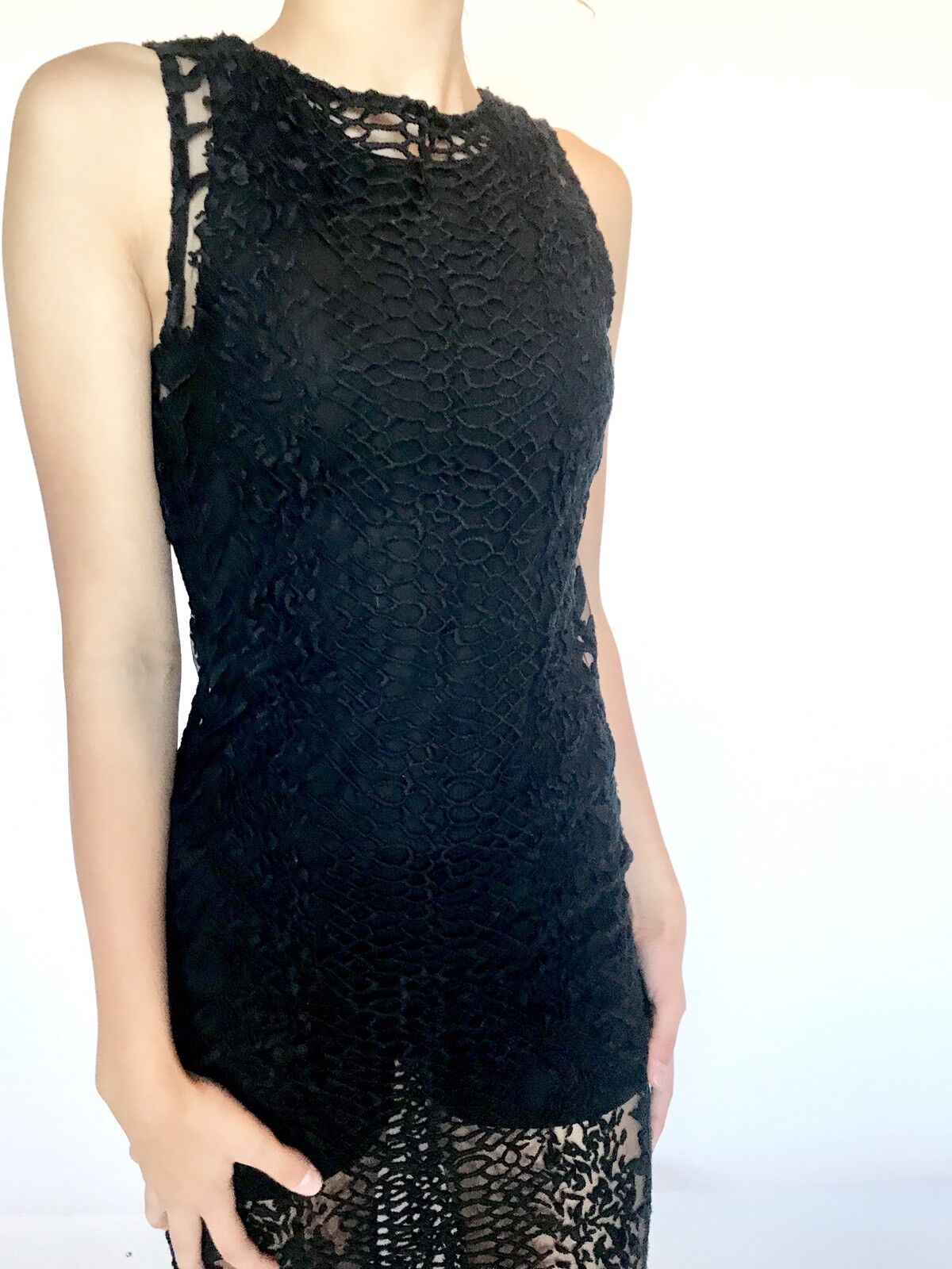 AllSaints Cariad Embroidered Black Maxi Dress Retail $450 Price $89 NWT Size 0