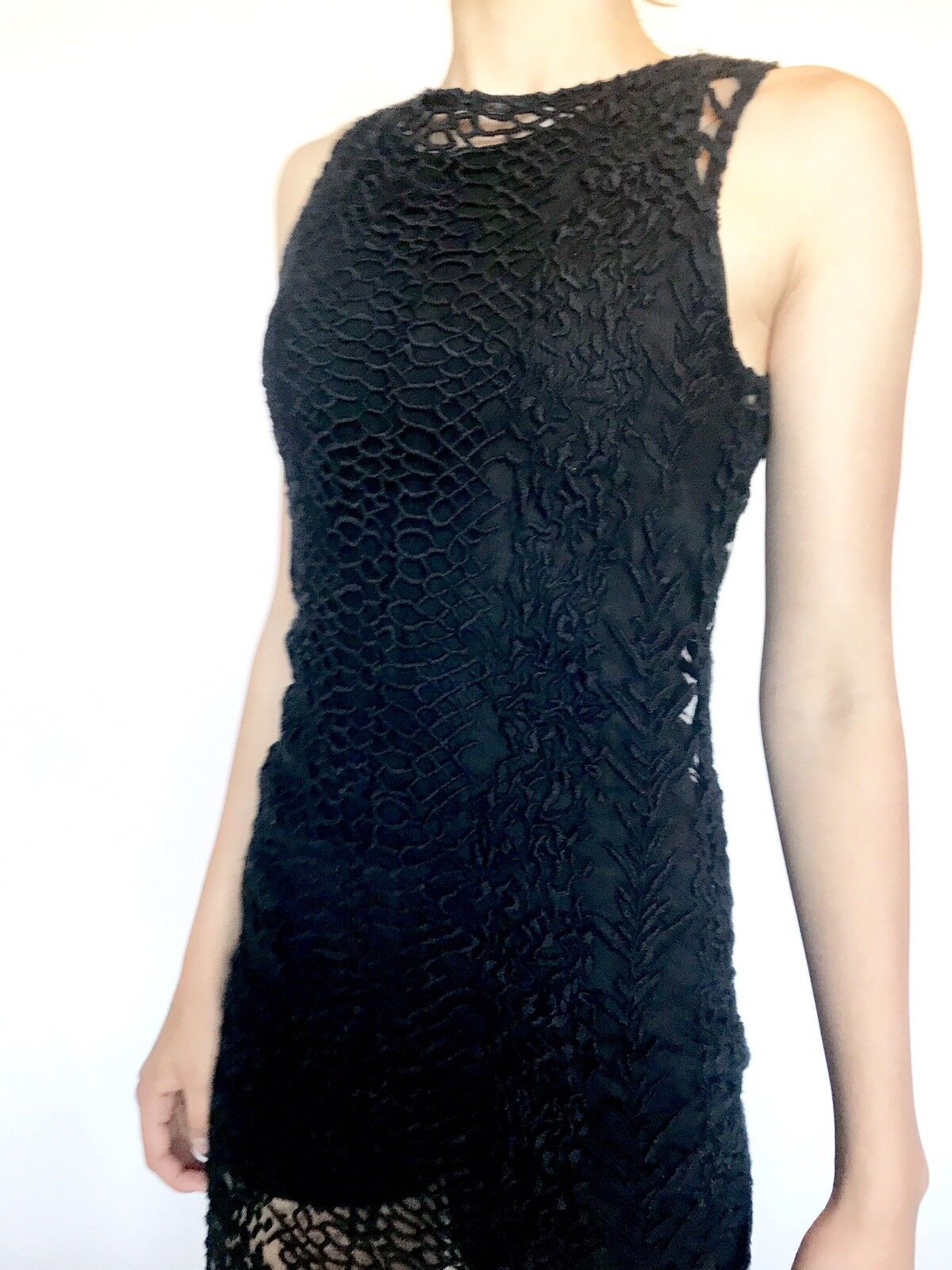 AllSaints Cariad Embroidered Black Maxi Dress Retail $450 Price $89 NWT Size 0