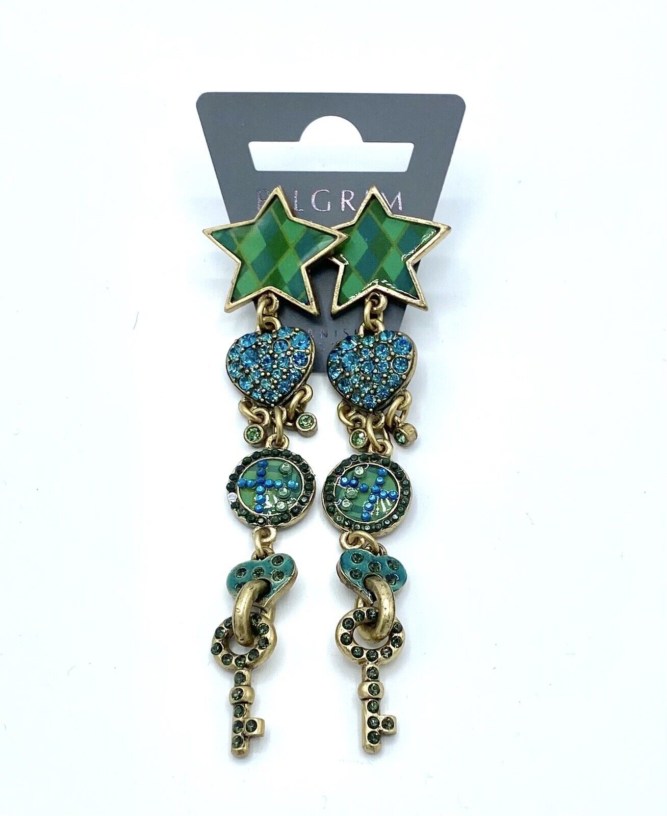 Pilgrim 14 Carat Gold Plated Swarovski Crystal Enamel Star Earrings $19