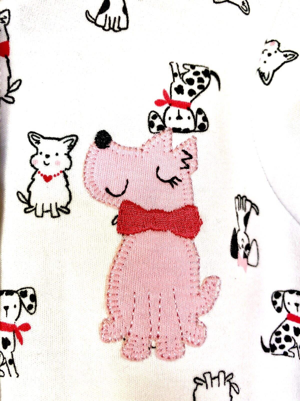 Pekkle Pink Dog Embroidered Sleep suit $12.50 New Size 6 Months