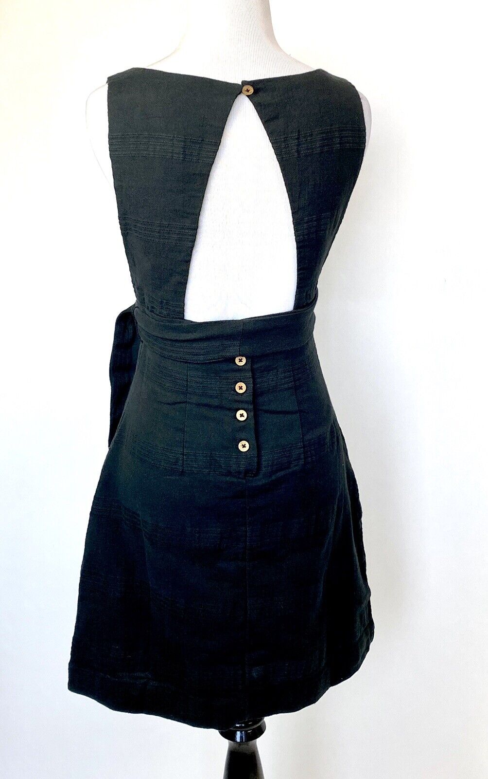 Free People Keyhole Back Cotton Linen Mix Dress Sz XS Retail $58 Price $44 NWT