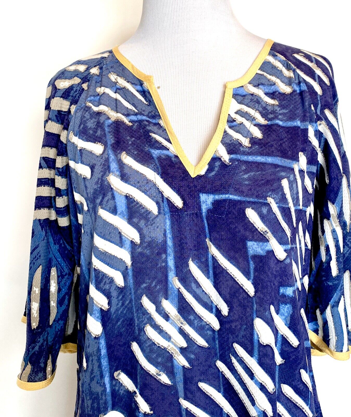 Nic + Zoe Blue & White Shift Dress / Coverup NWT Size XS Retail $178 Price $43
