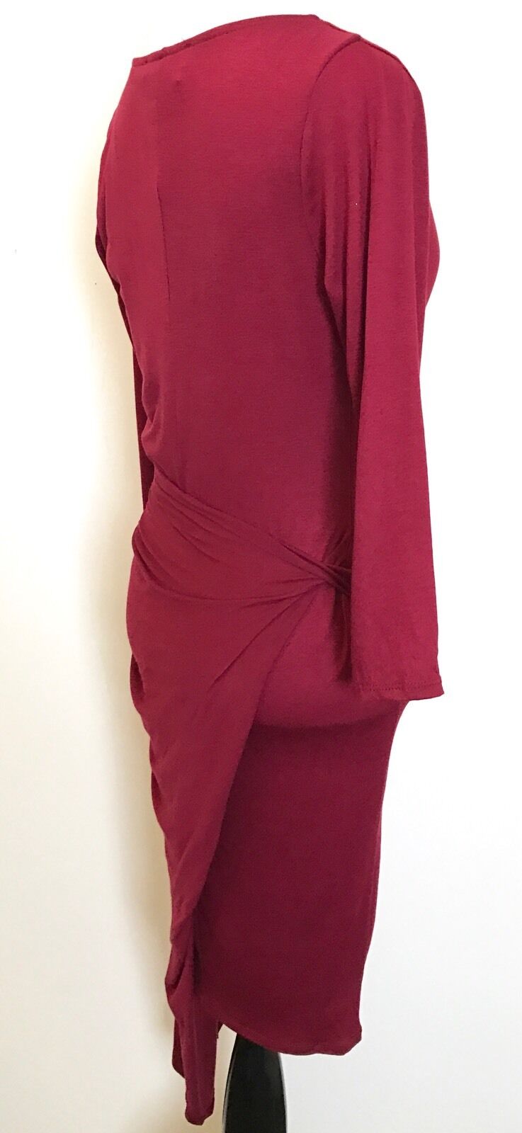 The Vanity Room Dark Red Knot Detail Wrap Dress. NWOT Price $32 Small