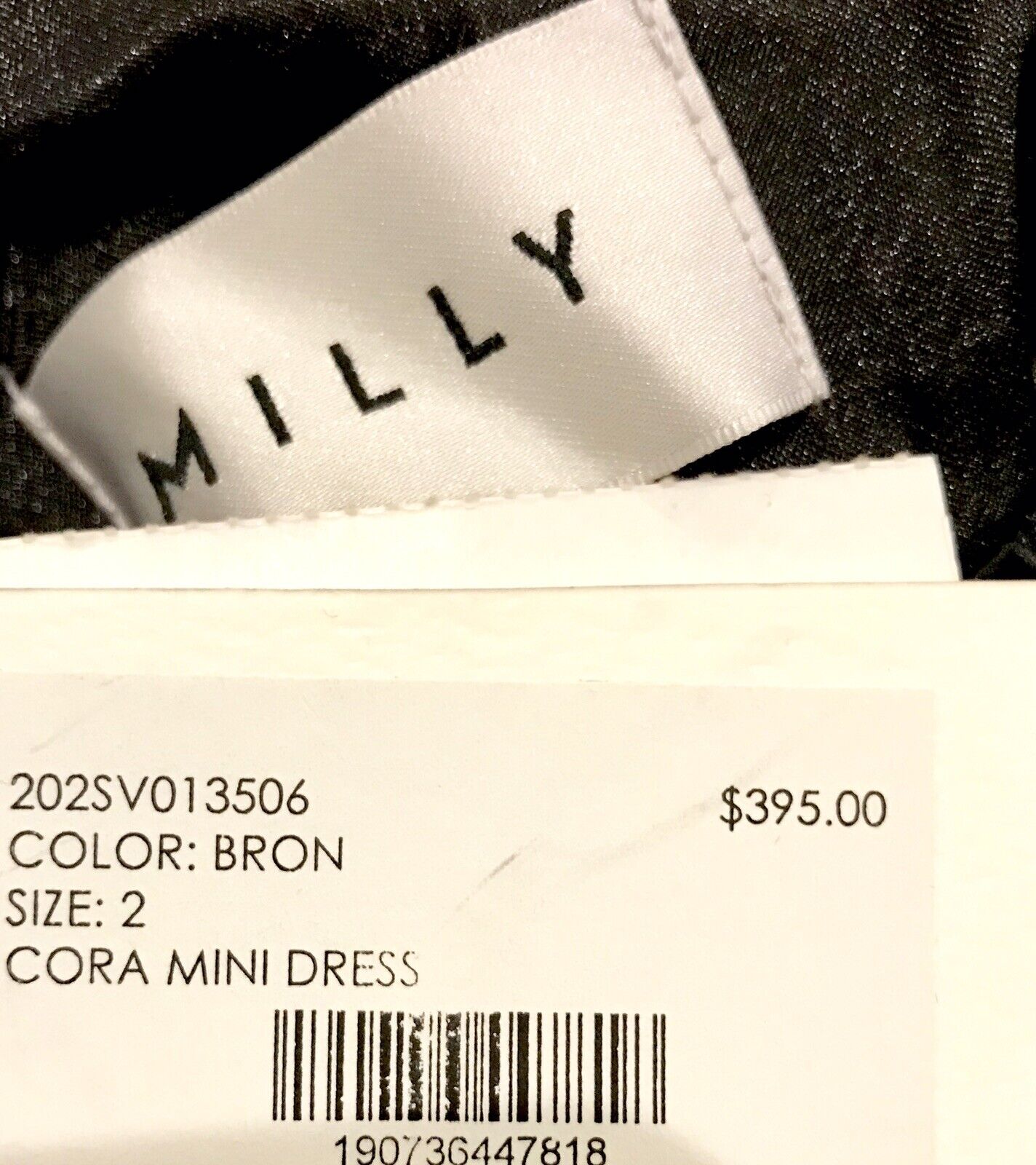 Milly Black Velvet & Copper Sequin Dress. Retail $395 Price $89 Size 2