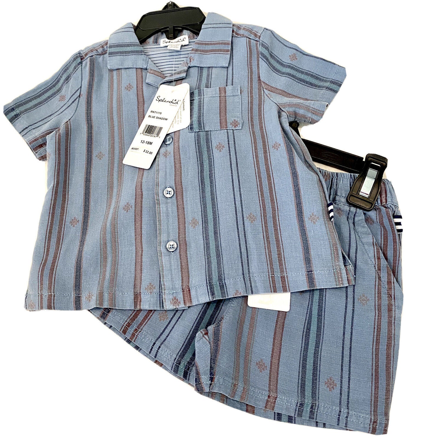 Splendid Soft Linen Mix Shirt & Shorts. Retail $60 Price $29 NWT 12-18 Months
