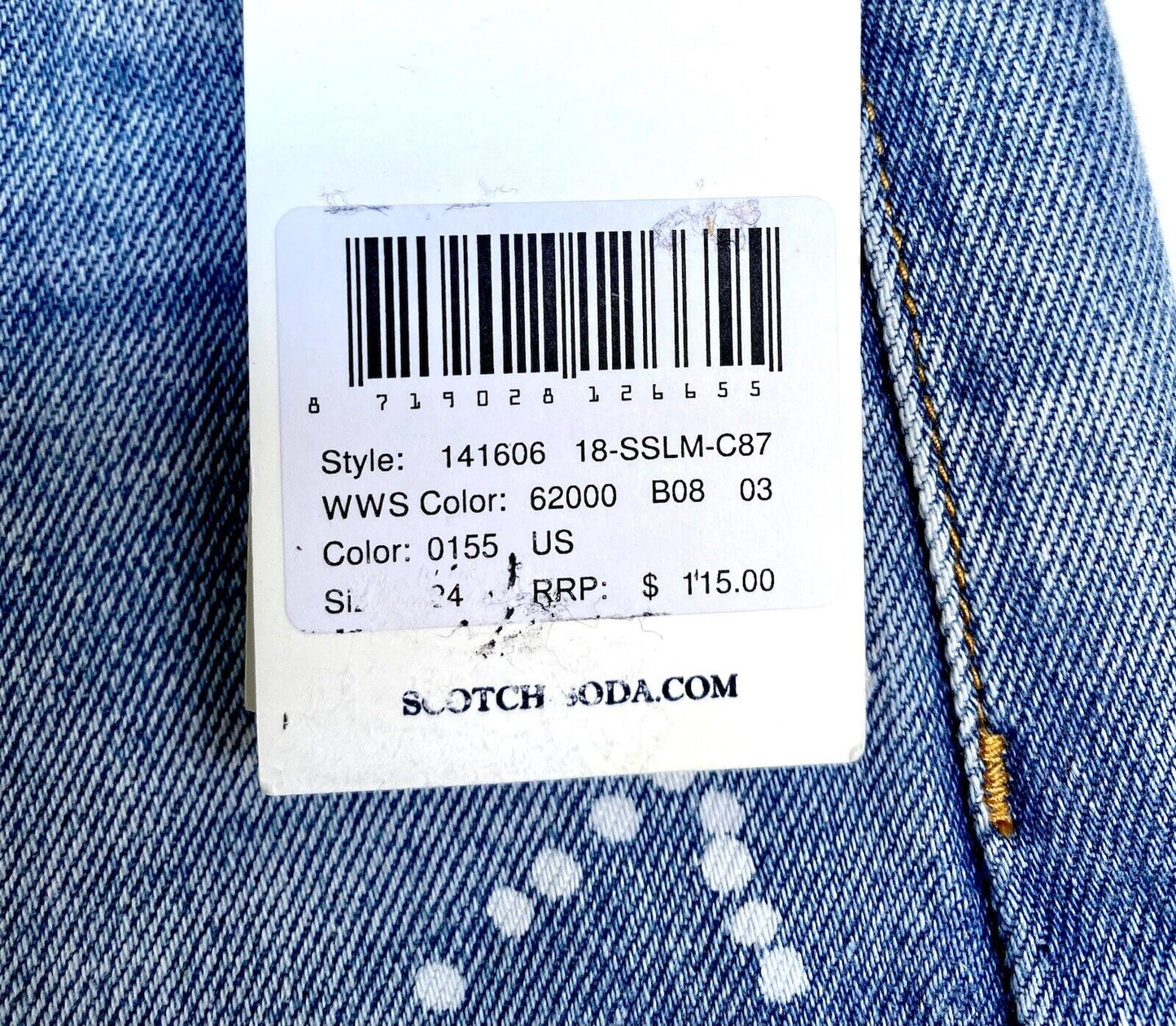 Scotch & Soda Painted Denim Jean Shorts NWT Size 24 Retail $115 Price $39