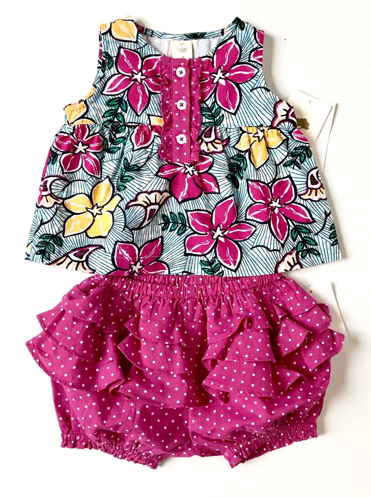 Tucker + Tate Floral Dress & Frilly Knicker. NWT Retail $35 Price $20.98 Age 3 M