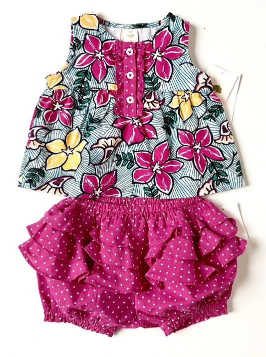 Tucker + Tate Floral Dress & Frilly Knicker. NWT Retail $35 Price $20.98 Age 3 M