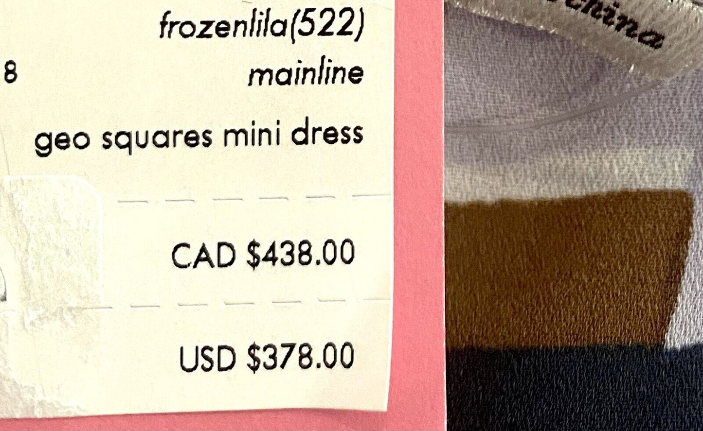 Kate Spade Geo Squares Ruffle Dress. NWT Retail $378 Price $155 Size 6