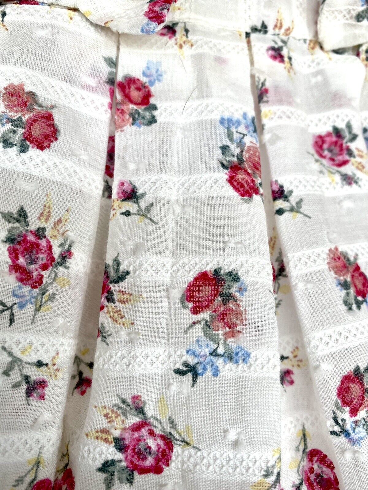 Monsoon London Rose Bow Dress Embroidery 6-12M Stitched Stripe Price $35