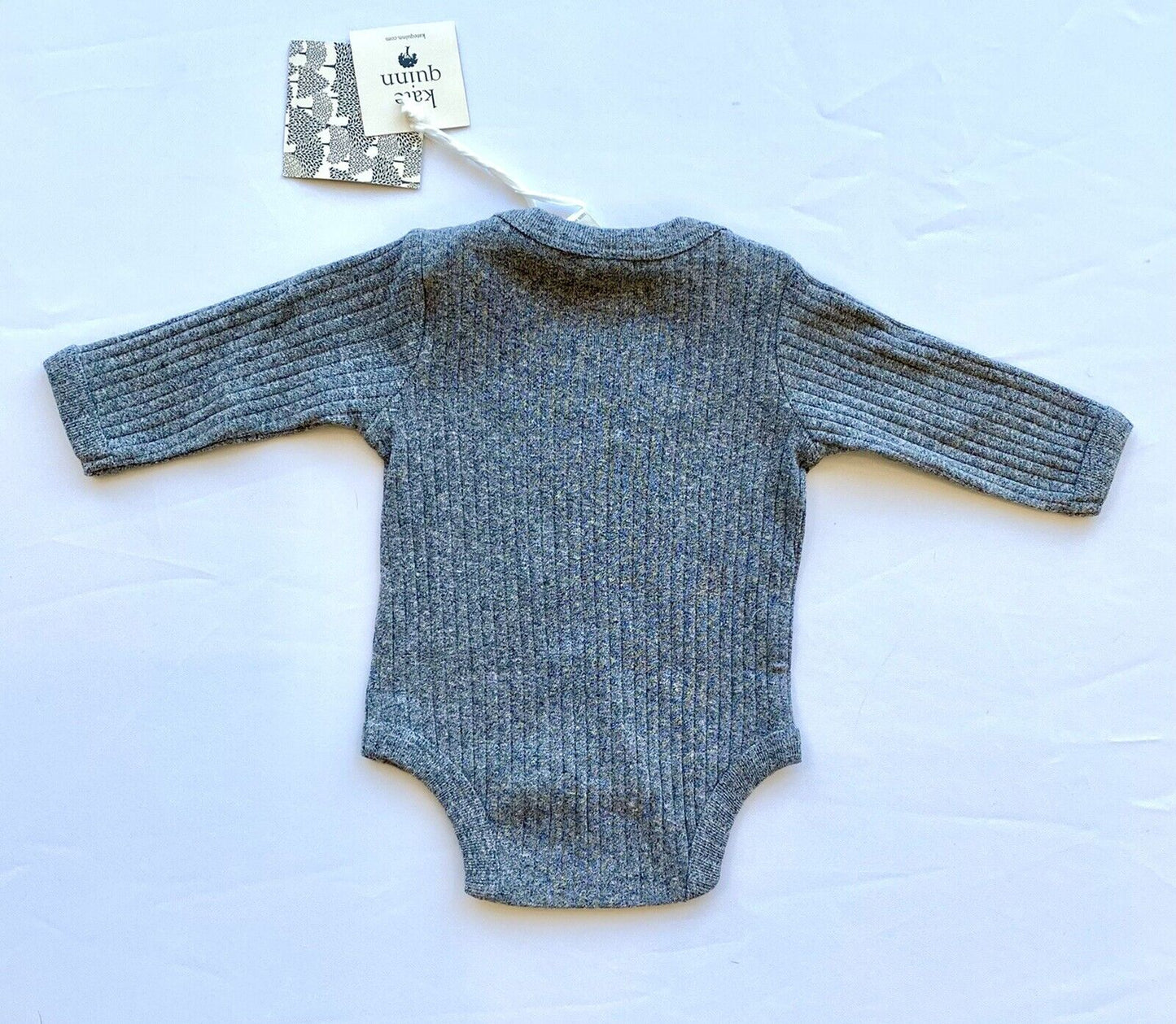 Kate Quinn Organic Cotton Bodysuit LS Navyoat Retail $24 Price $17 0-3 M