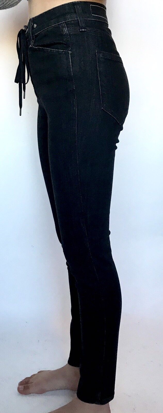 Rag & Bone Ariel Yvonne Lace Up Jeans. Sz 25 Retail $295 Price $124 NWT Black