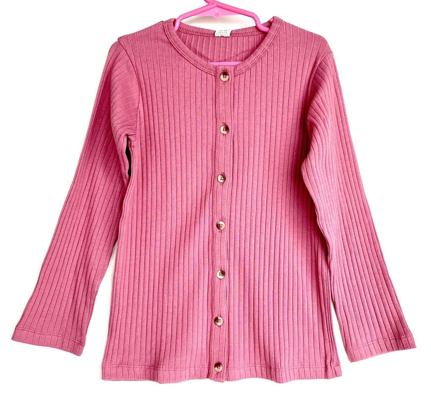 Kate Quinn Organic Cotton Cardigan Top Ribbed Retail $38 Price $26 Age 7
