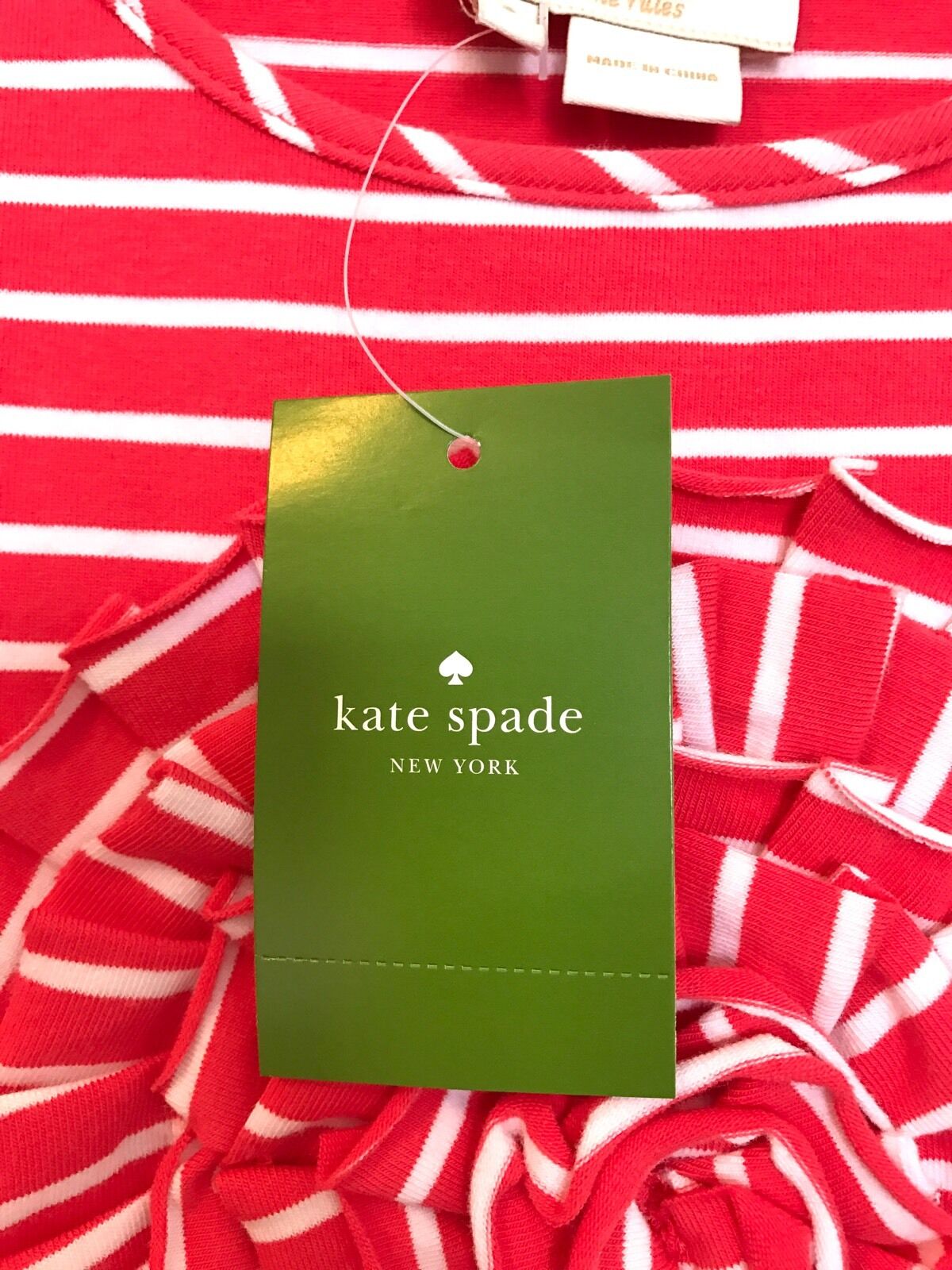 Kate Spade Red & White Rosette Vest Top.NWT Retail $38 Price $20 Age 7-8 / Small