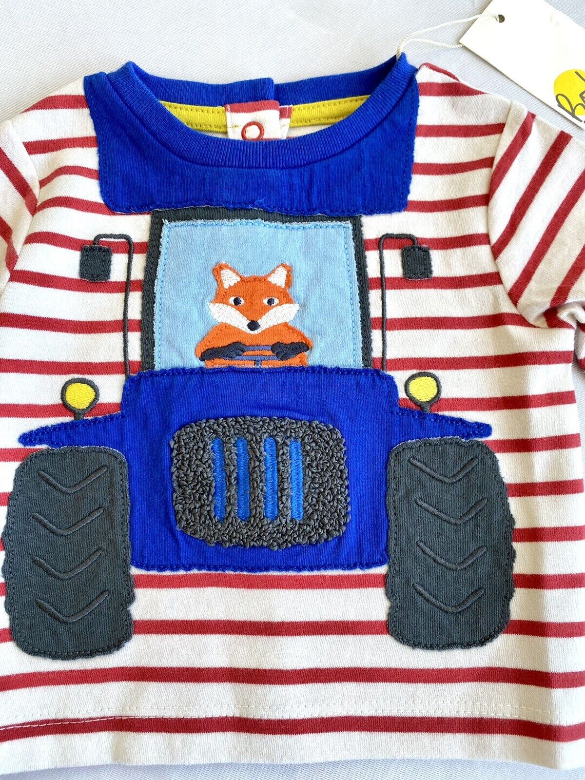 Mini Boden Tractor & Fox Reversible Top 0-3 Month Price $28 NWT