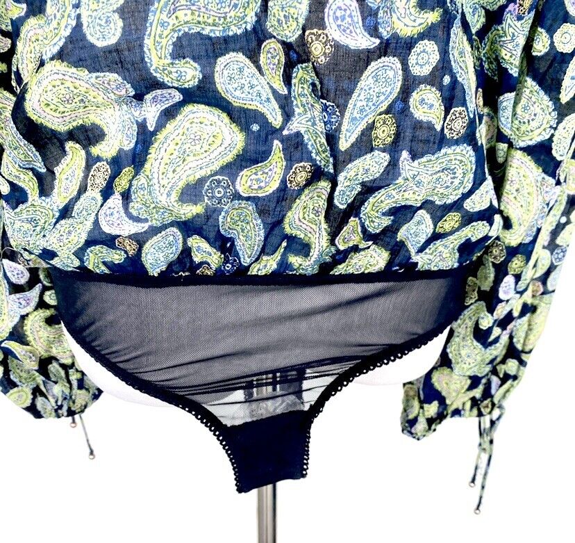 Free People Paisley Bodysuit Retail $78 Price $46.80 NWT Size S
