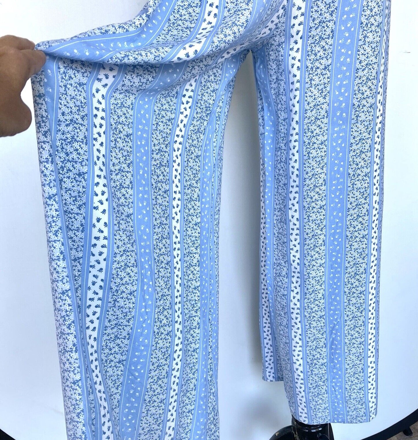 Japna surplice smocked body jumpsuit Size Small Price $49 Blue White Wide Leg