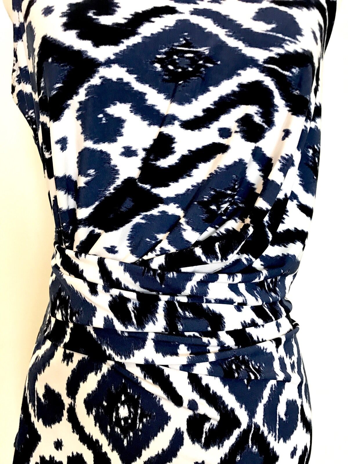 Michael Kors Blue And White Side Drape Dress. NWT Retail $130 Price $66 Size XS