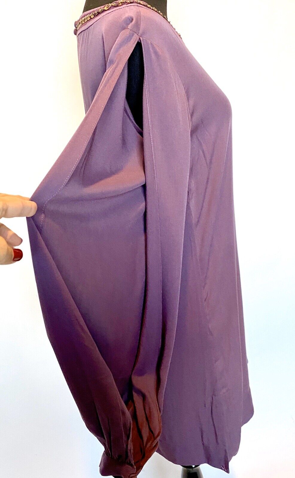 Elizabeth And James Purple Sequin Neck Tunic Dress. Retails $395 Price 88 XS NWT