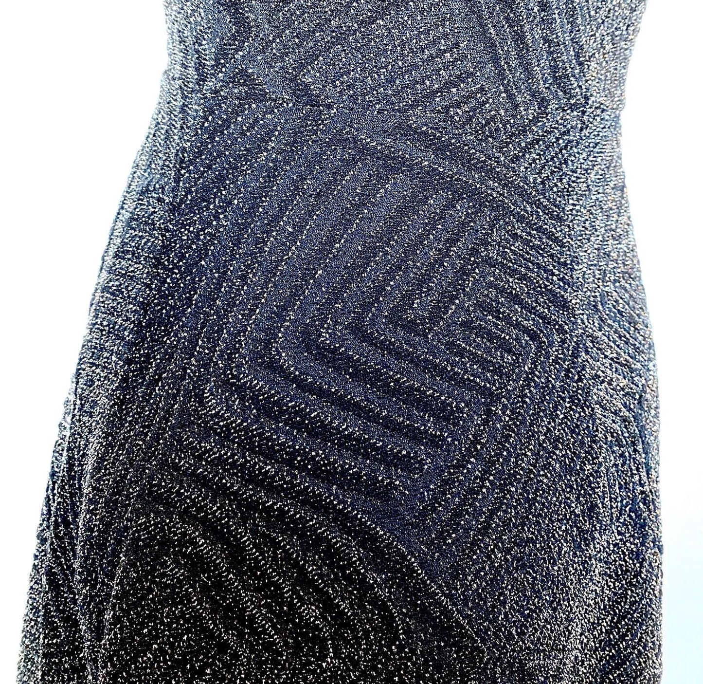 Aqua Black & Silver Stretch Skater Dress XS Retail $78 Price $29