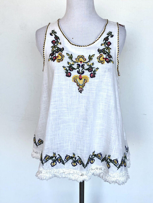 Max Studio Embroidered Muslin Cotton Tunic Size XS Retails $98 Price $38 NWT