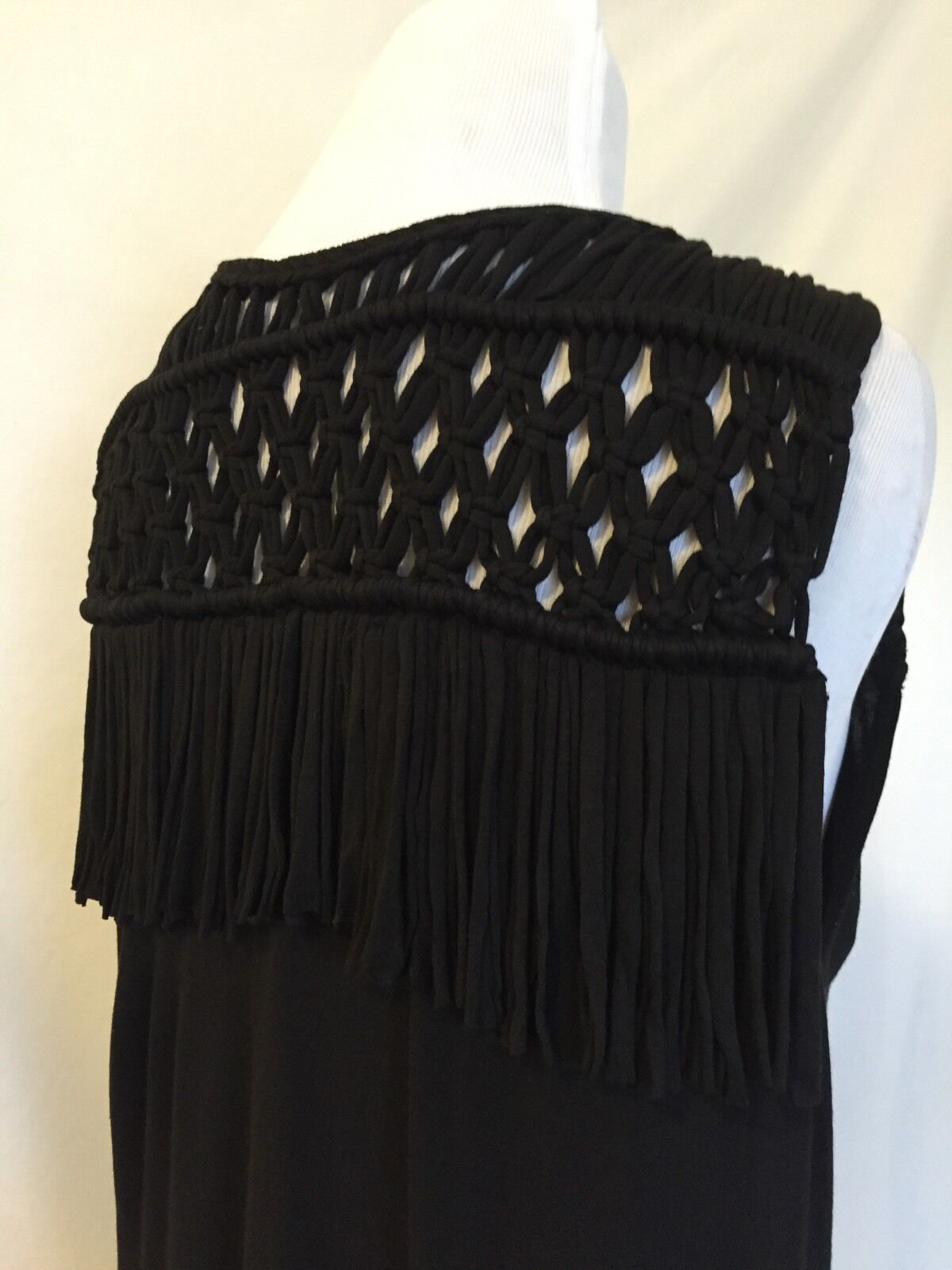 AllSaints Simmo Black Tassel Top NWT Retail $178 Price $58 Size S All Saints