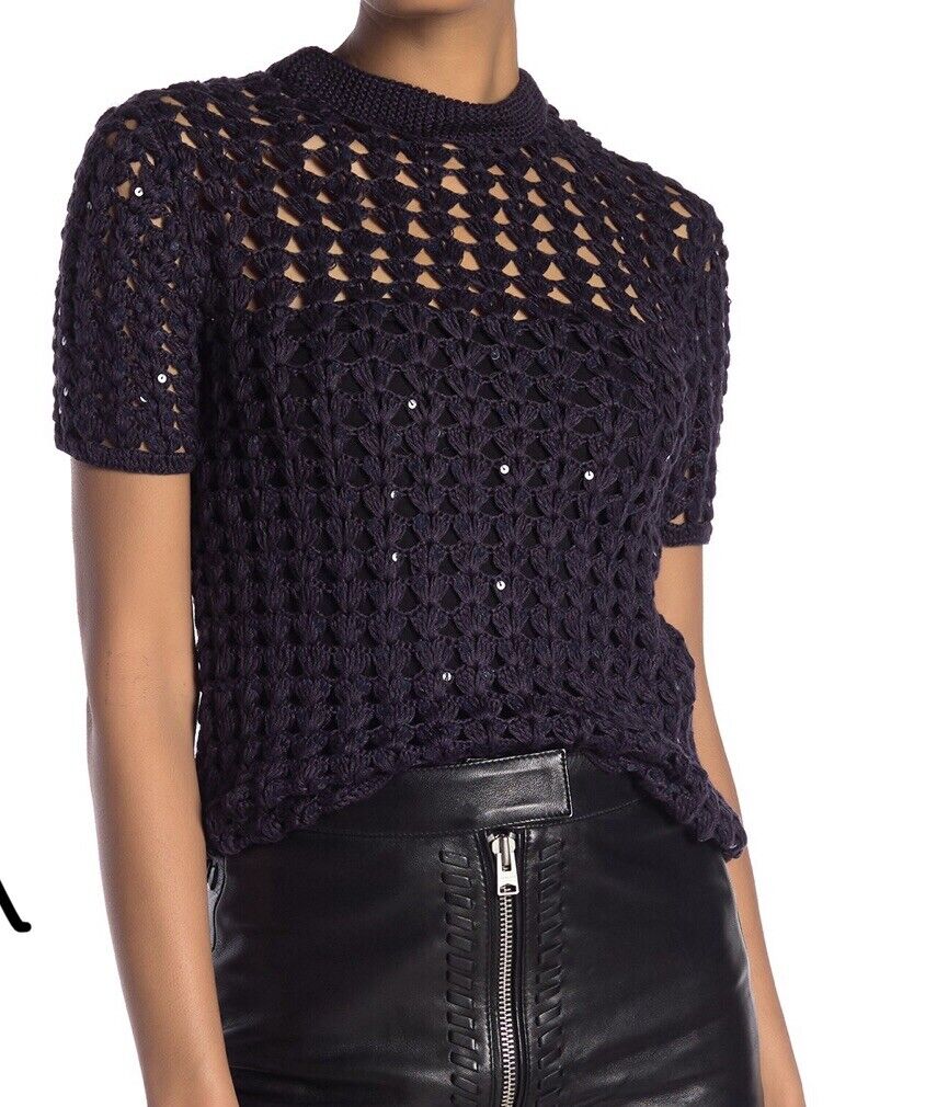 AllSaints Alyse Crochet Sequin Top NWT Retail $178 Price $79 Size S All Saints