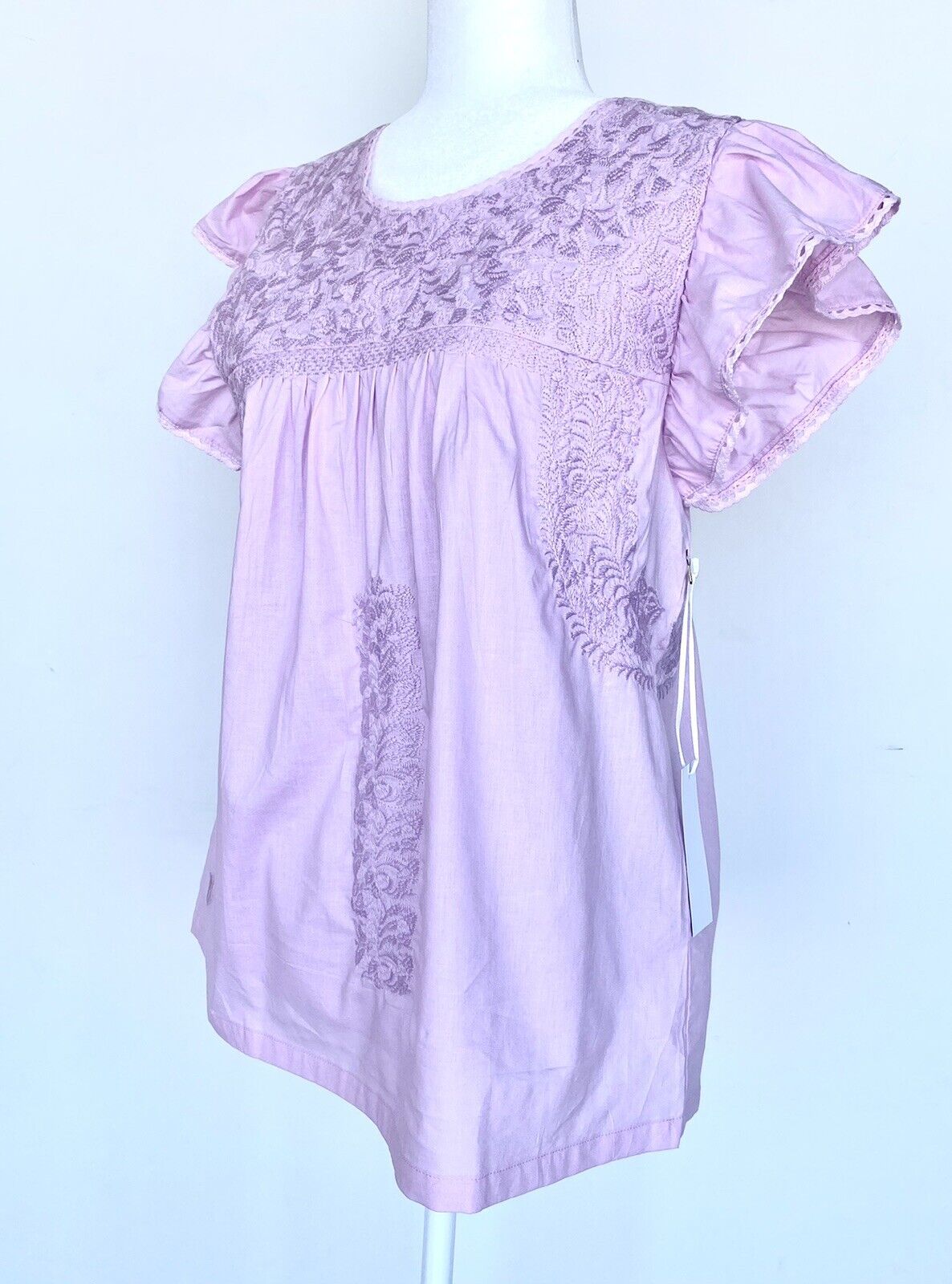 NWT J Marie embroidered Lincoln Top size S Retail $106 Price $56 Lavender