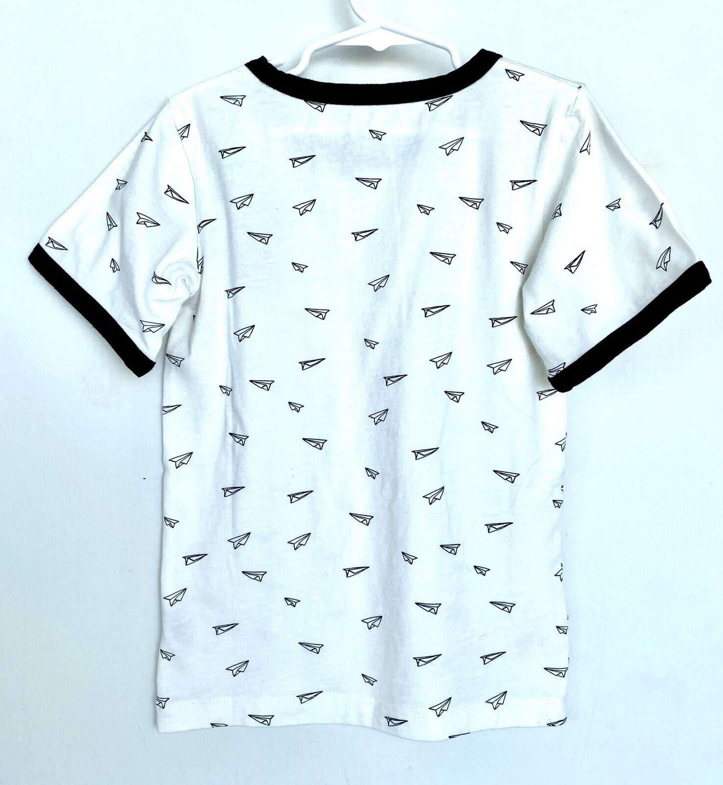 Kate Quinn Organic Cotton Ringer Crew Tee Paper Plane Retail $32 Price $25 Age 7