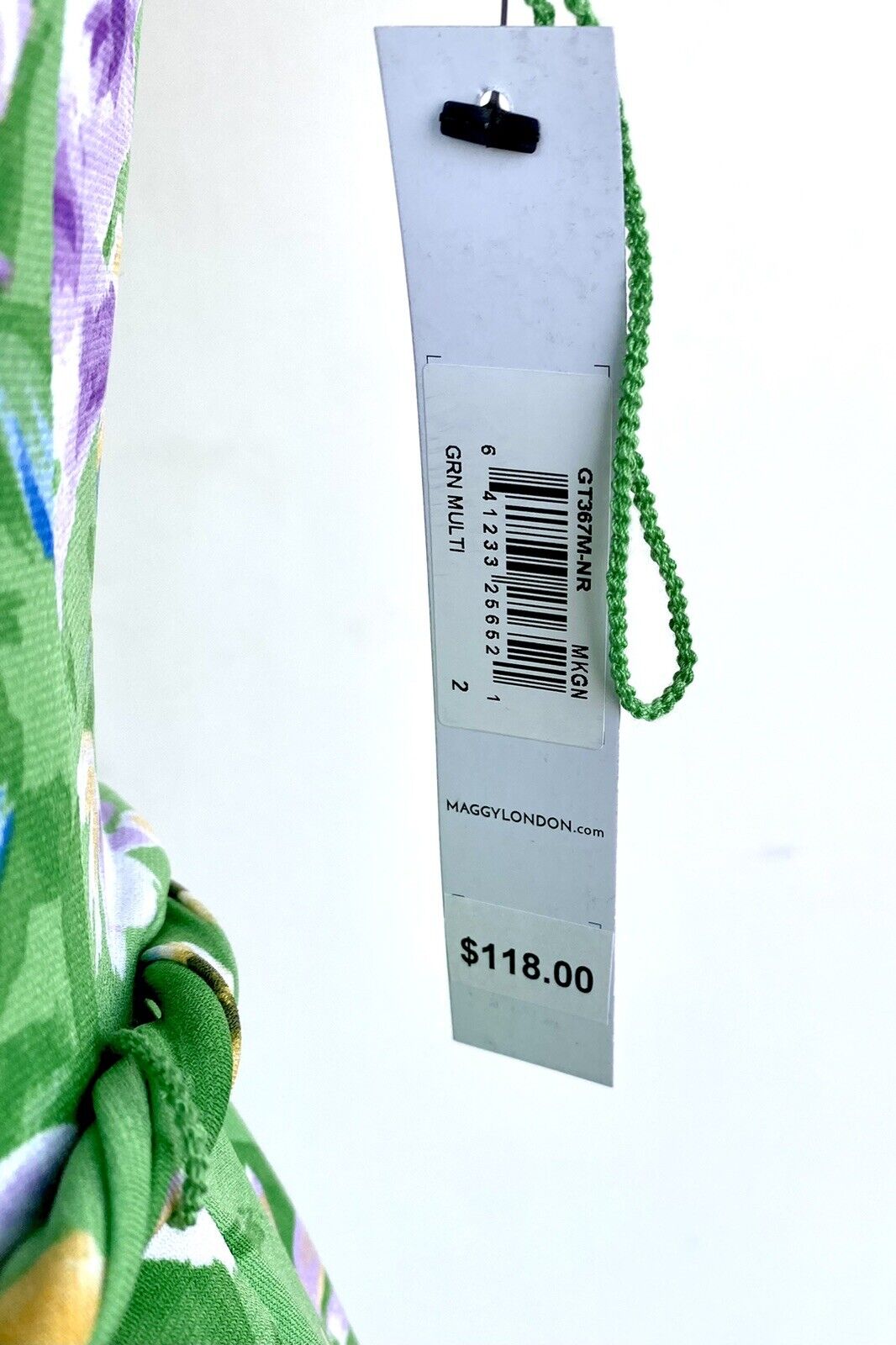 Maggy London Wrap Stretch Green Floral Dress NWT Retail $118 Price $69 Size 2