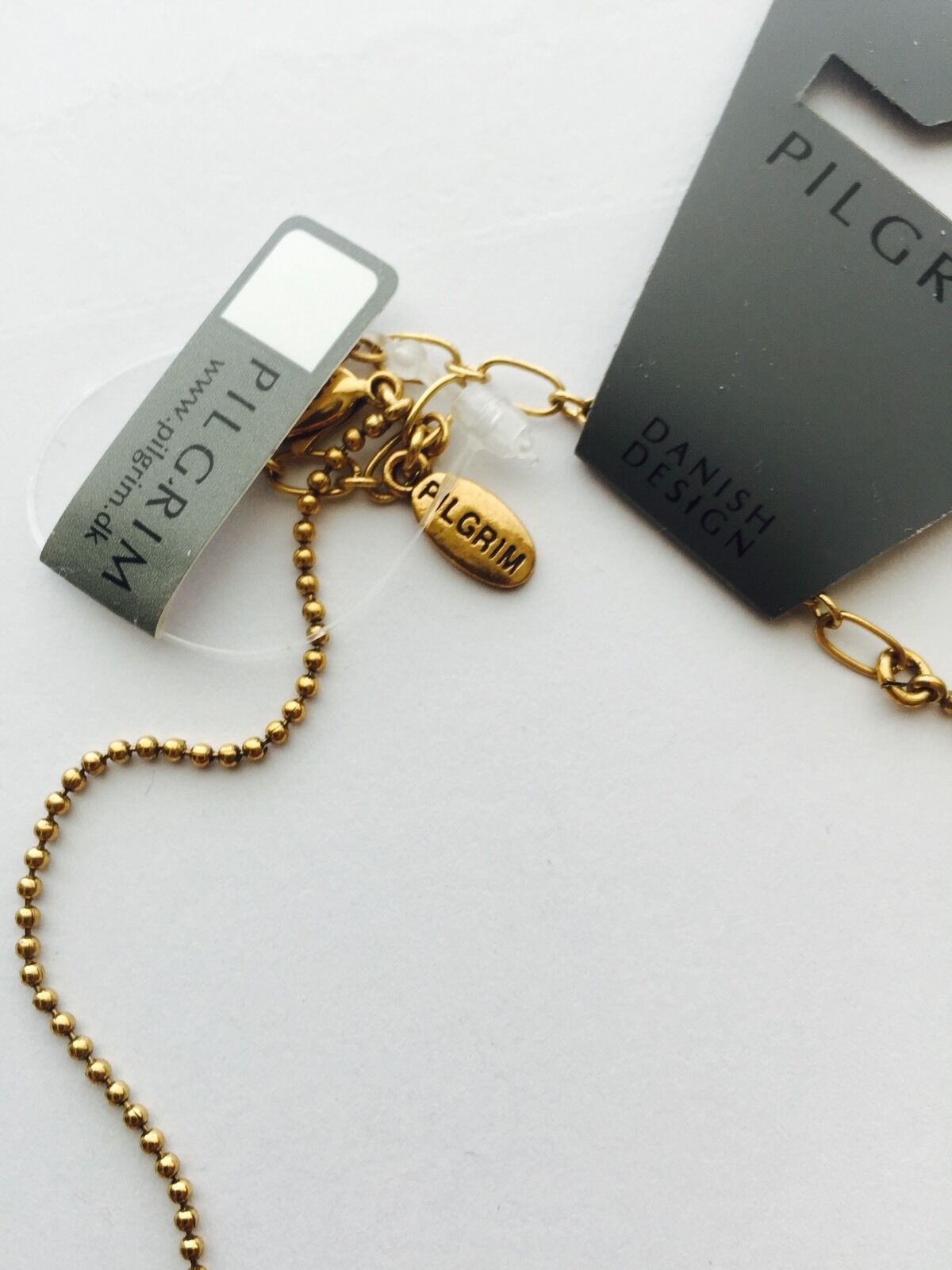 Pilgrim Danish 16Ct Gold Plate necklace Solid ball.  Retails $38 Price $16.45