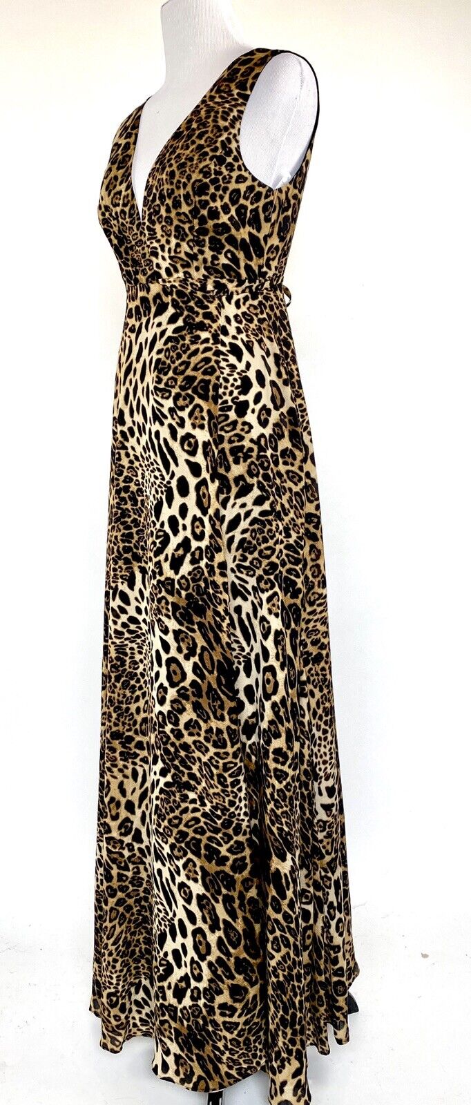 Aqua Leopard Print Party Cocktail Prom Wrap Dress XS Retails $118 Price $48 NWT