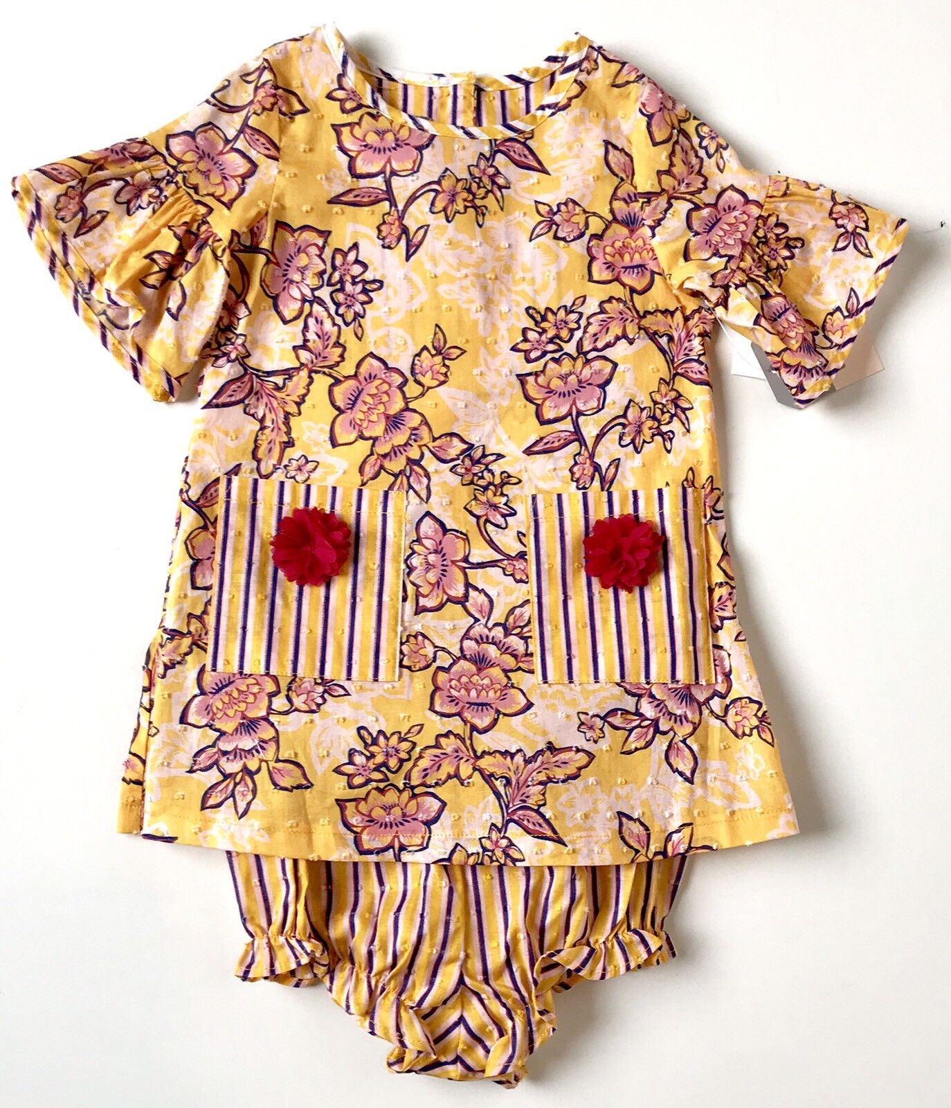 Pippa & Julie 2pc Mustard  Dress & Knickers Retail $45 Price $$28 24 Months NWT