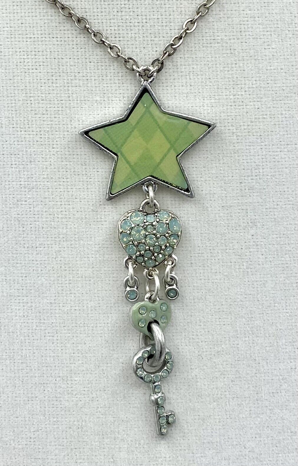 PILGRIM Swarovski Crystal Sterling Silver Plated Enameled Star Necklace $19