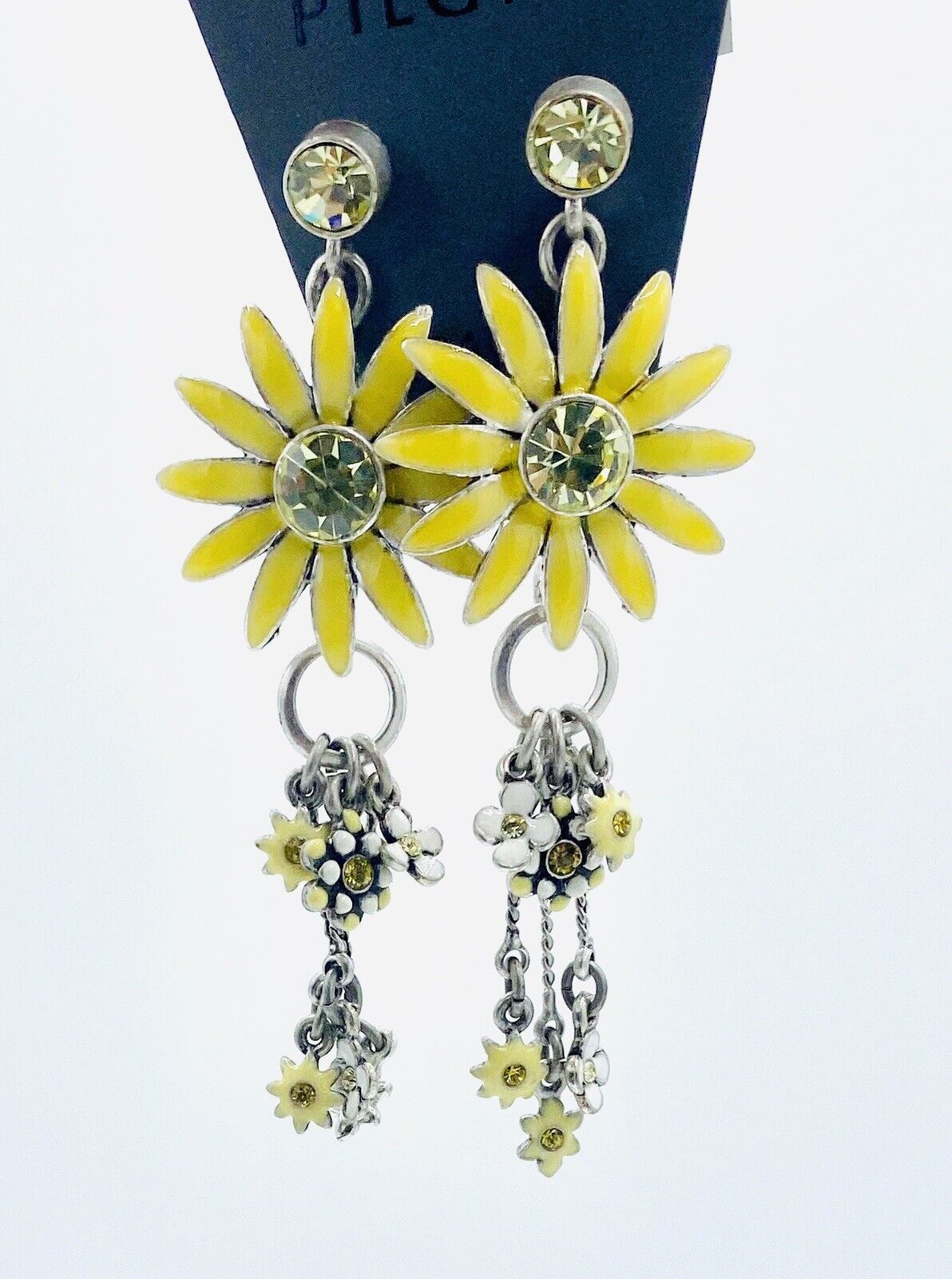 Pilgrim Jewelry Swarovski Crystal Yellow Sterling silver Plated Earrings $14