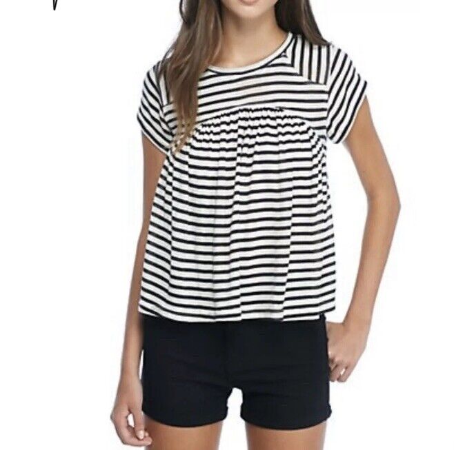 Free People JoJo Striped Stretch Swing Top Retail $68 Price $22 NWT Size XS