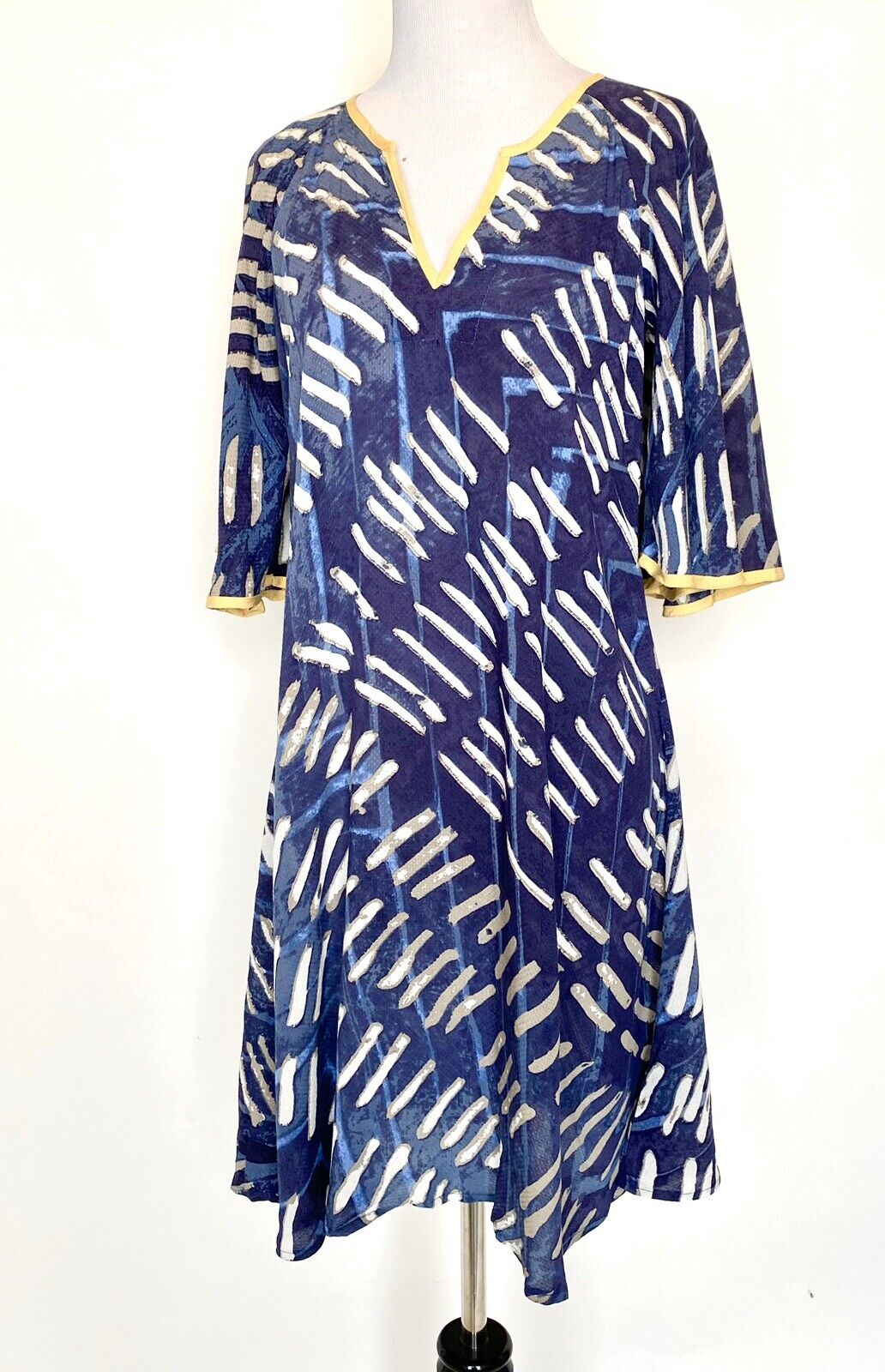Nic + Zoe Blue & White Shift Dress / Coverup NWT Size XS Retail $178 Price $43