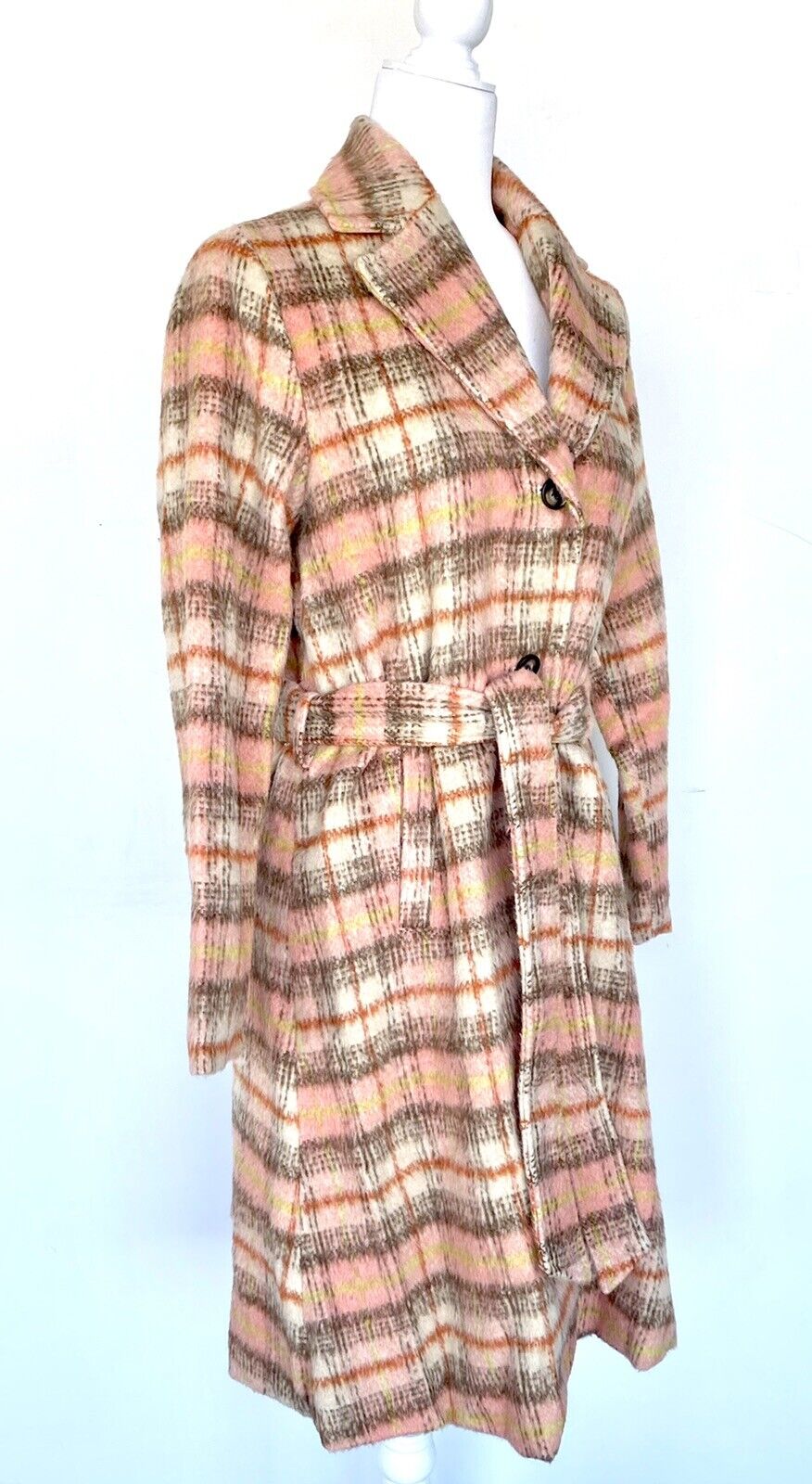 Aura Apricot plaid coat. XS/S price $78