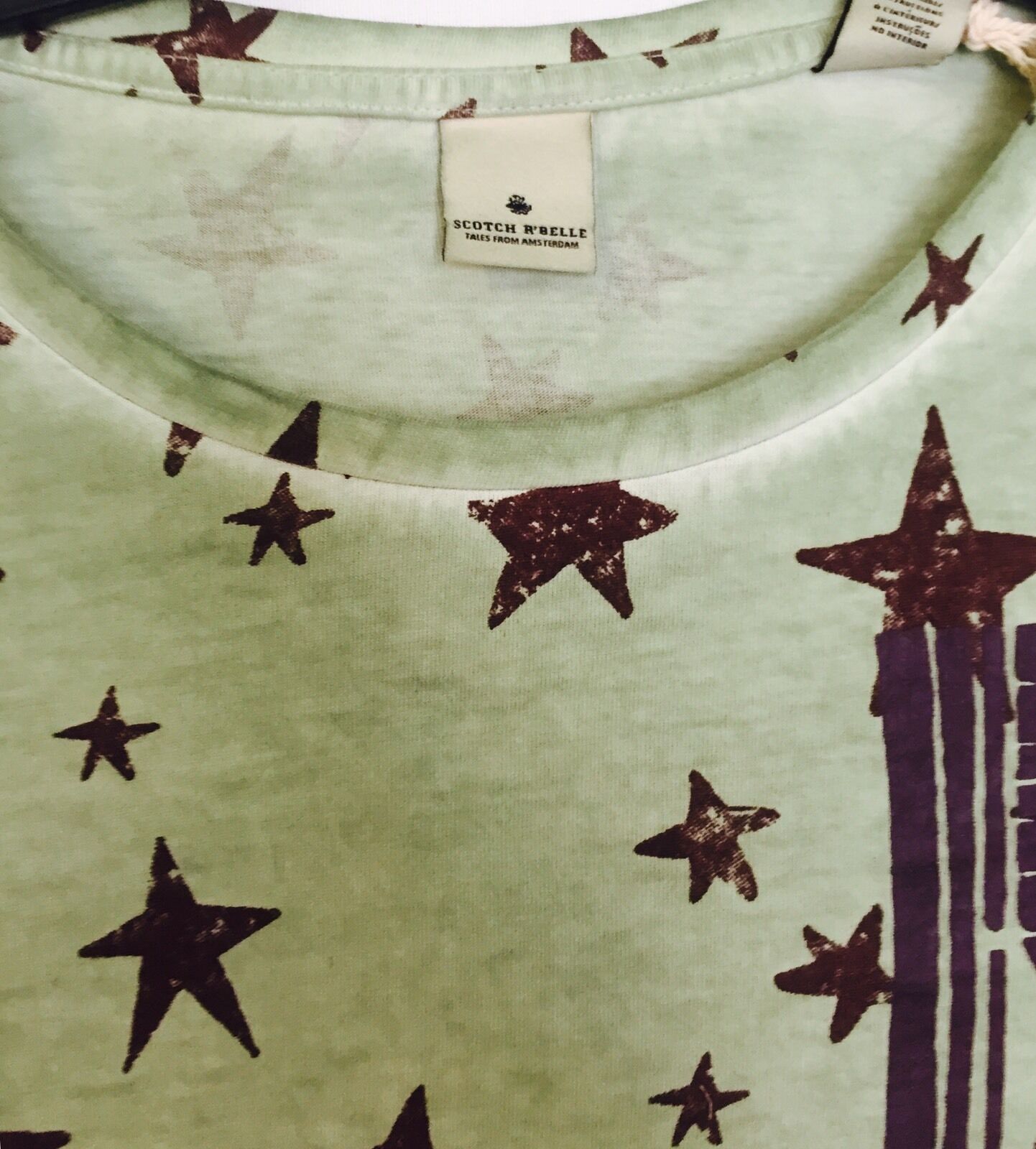 Scotch R'Belle Green Distressed Wash Star Shirt.NWT Age 12 Retail $46 Price $26