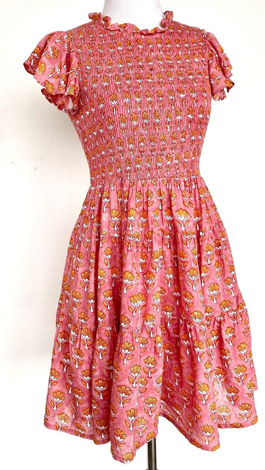 J Marie Elena Smocked Ruched Tiered Dress size M Retail $158 Price $70 NWT