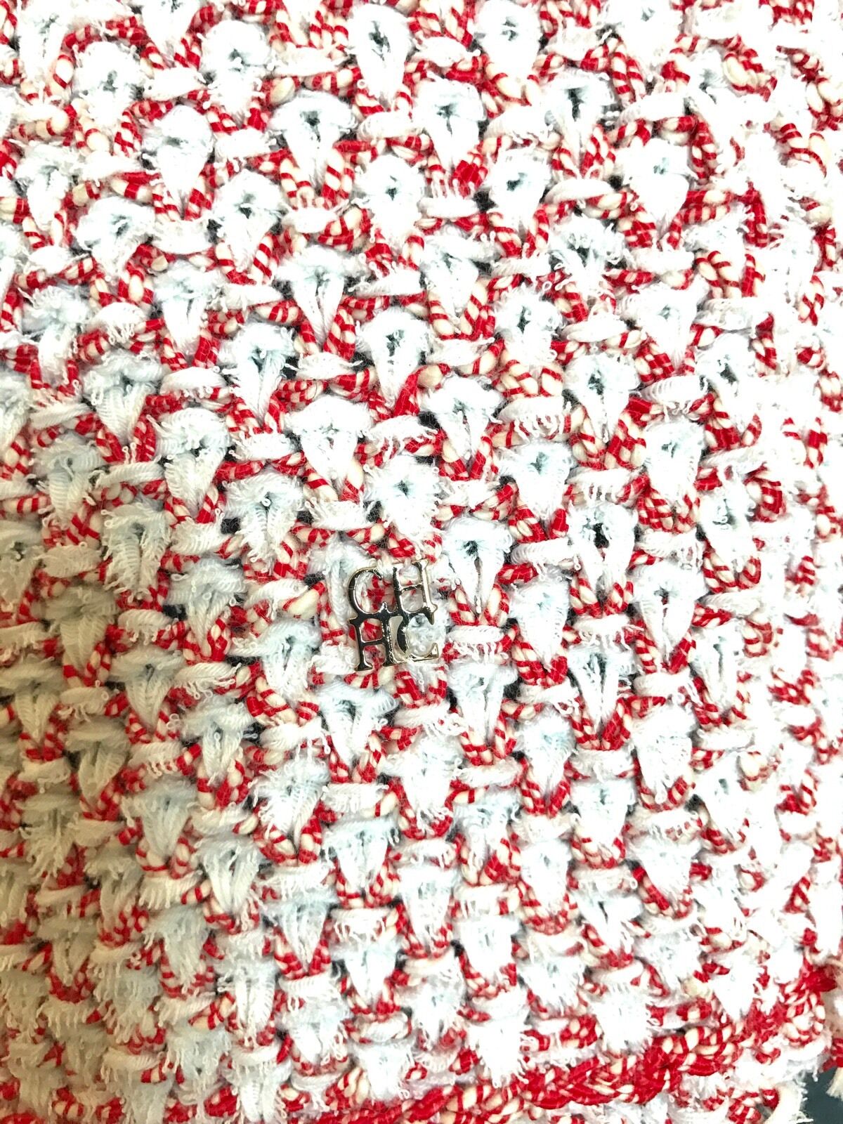 Carolina Herrera Red & White Knit Top NWT Retail $355 Price $145 Size L