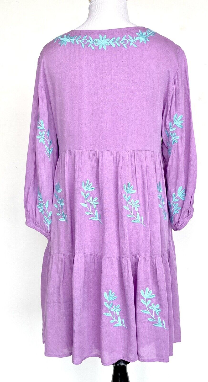 J Marie embroidered Madeline Dress size XS Retail $106 Price $65 Lilac Blue