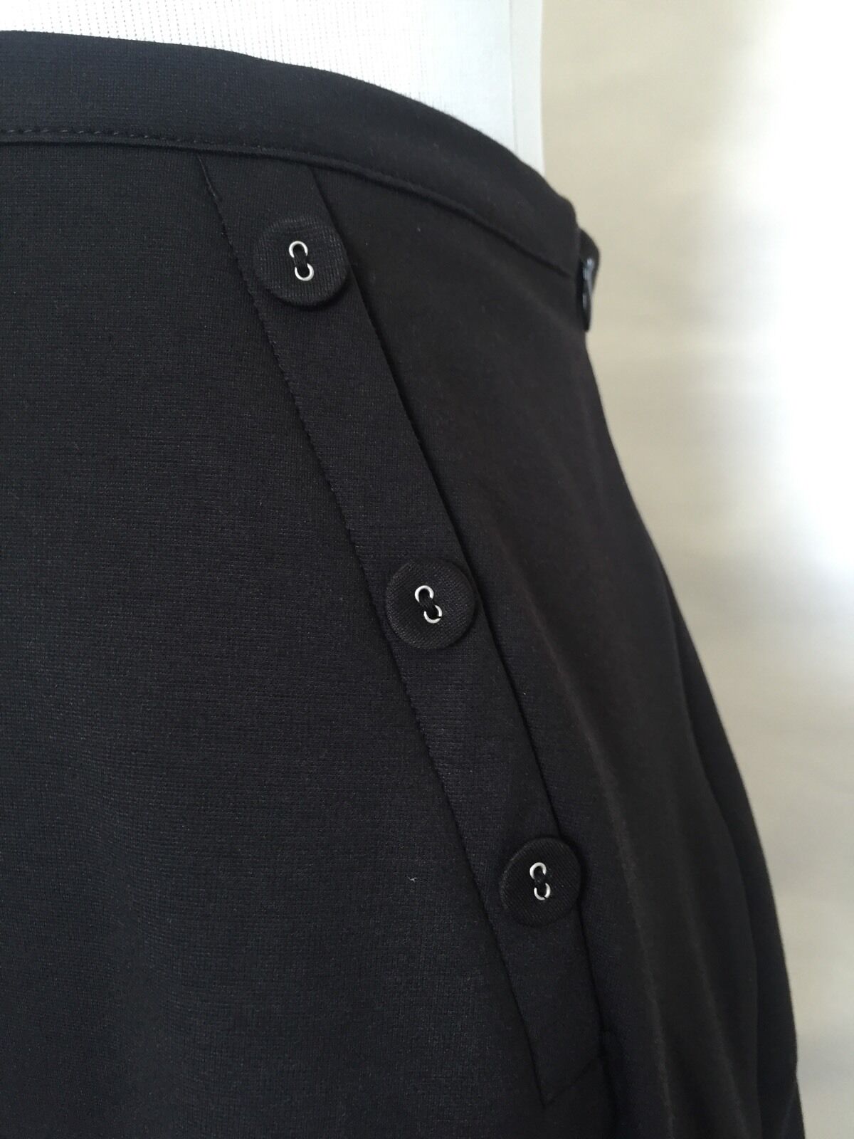 Titis Clothing Vintage Style Black  A Line Skirt Moustache Detail  Size M $19