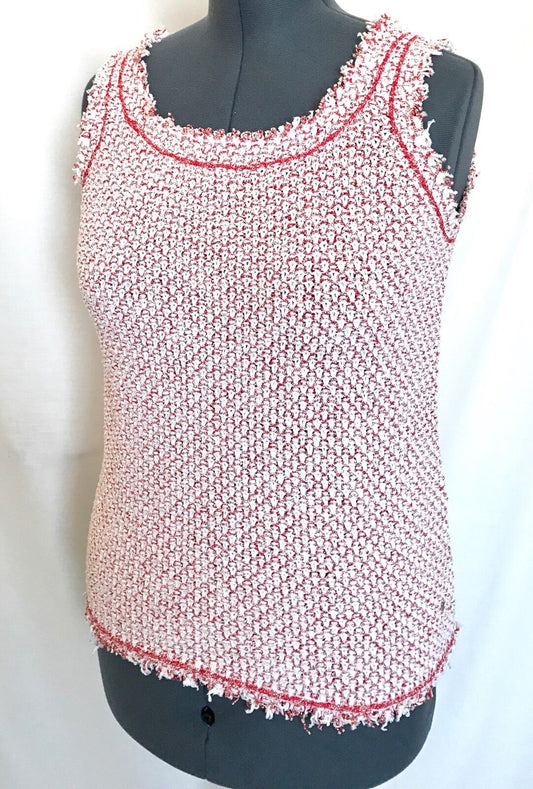 Carolina Herrera Red & White Knit Top NWT Retail $355 Price $145 Size L