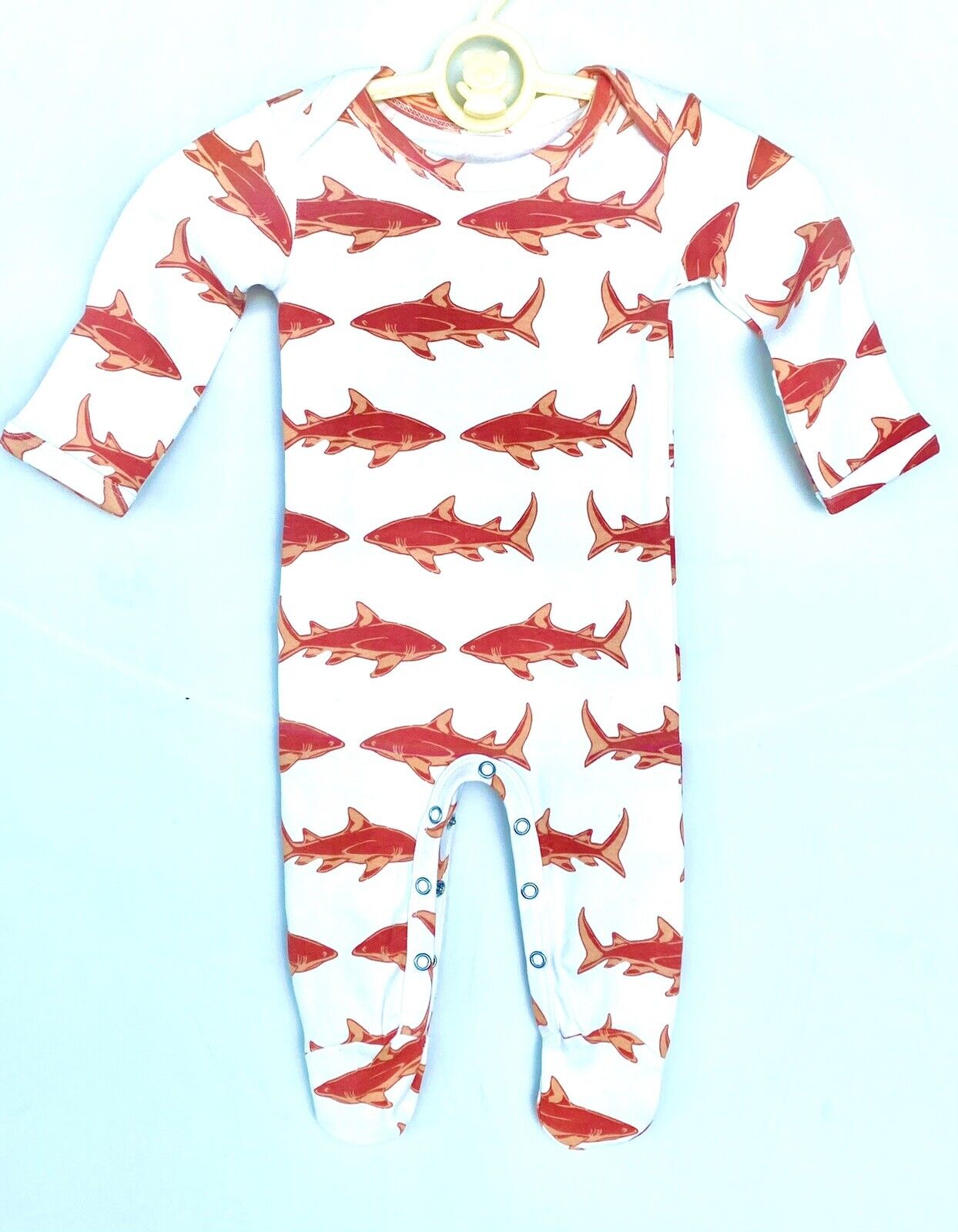 Kate Quinn Organic Cotton Footie Retail $38 Price $26 3-6 M Orange Shark