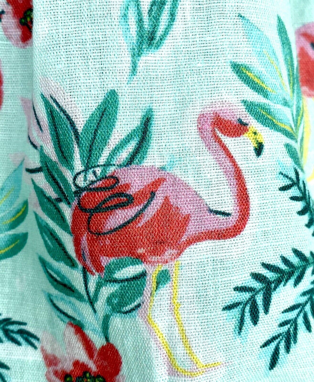 Monsoon London Flamingo Linen Blend Romper 3-6M Ric Rac Price $35