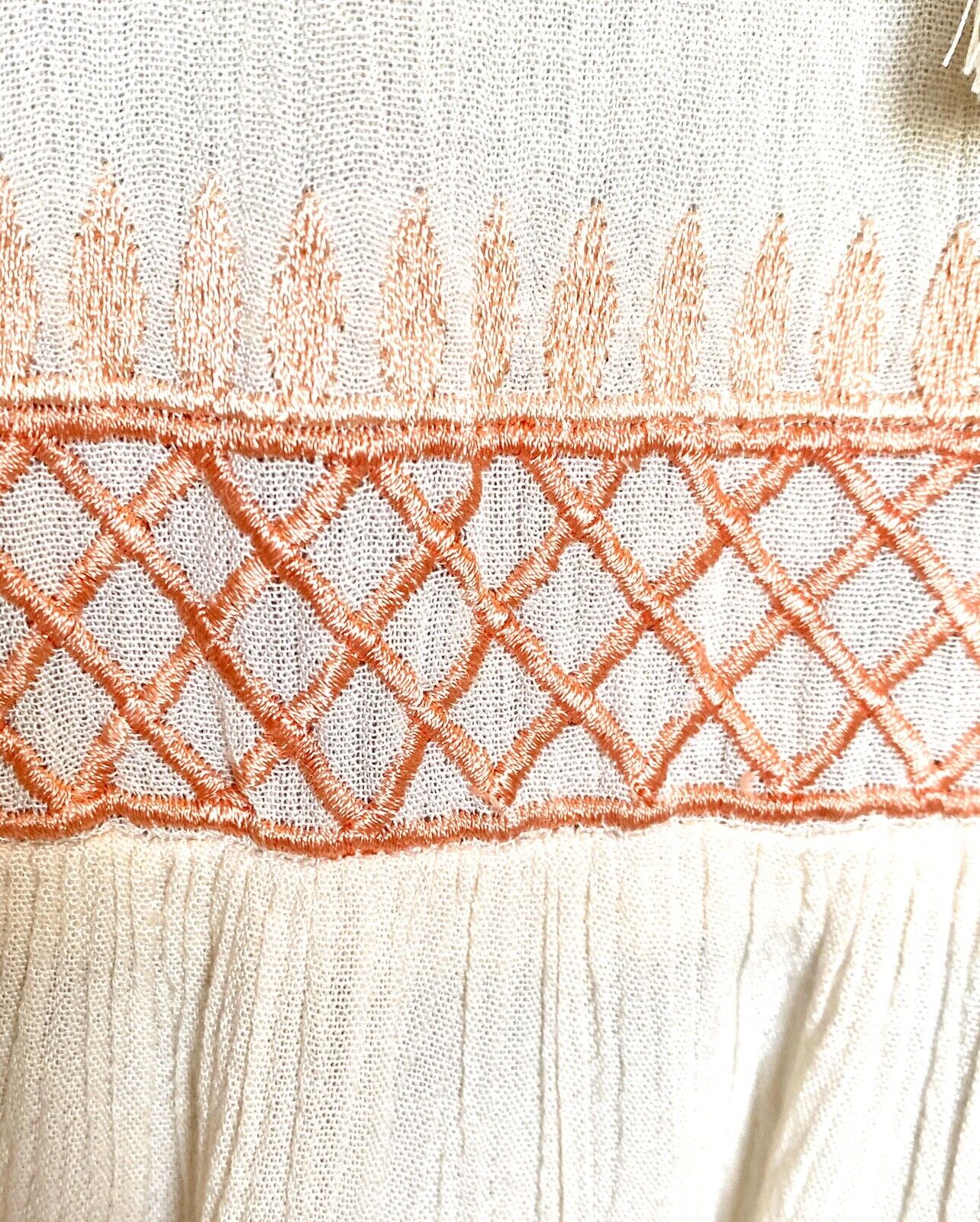 Anthropologie Rahi Cali Boho Embroider Ivory  Dress Retail $108 Price $29 M NWT