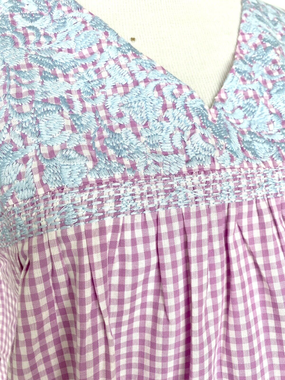 J Marie embroidered Gingham Angelina Dress size XSmall Retail $114 Price $65