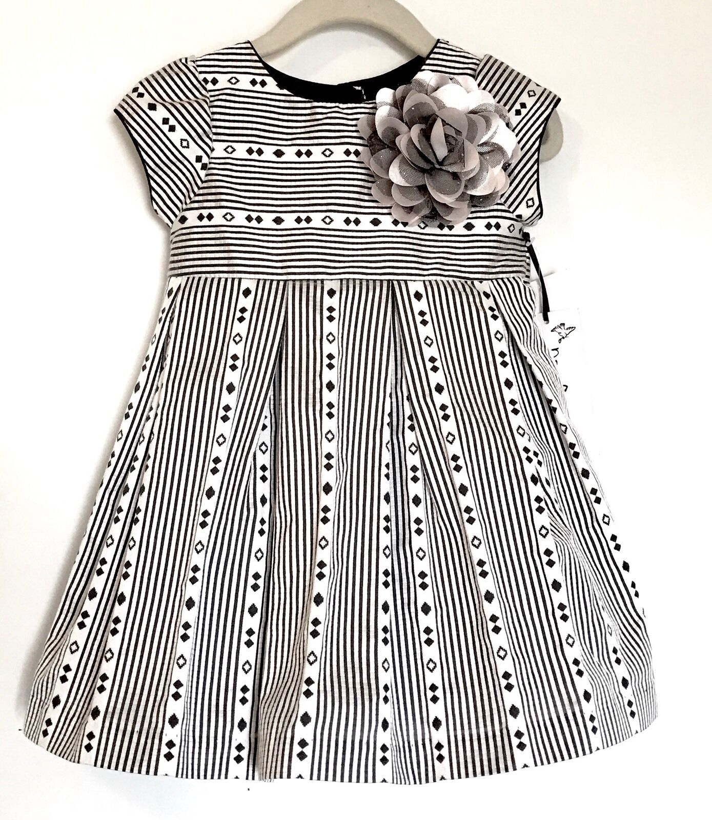 Pippa & Julie 2pc Baby Dress & Knickers Black Stripe Under $68 Price $$32 18M