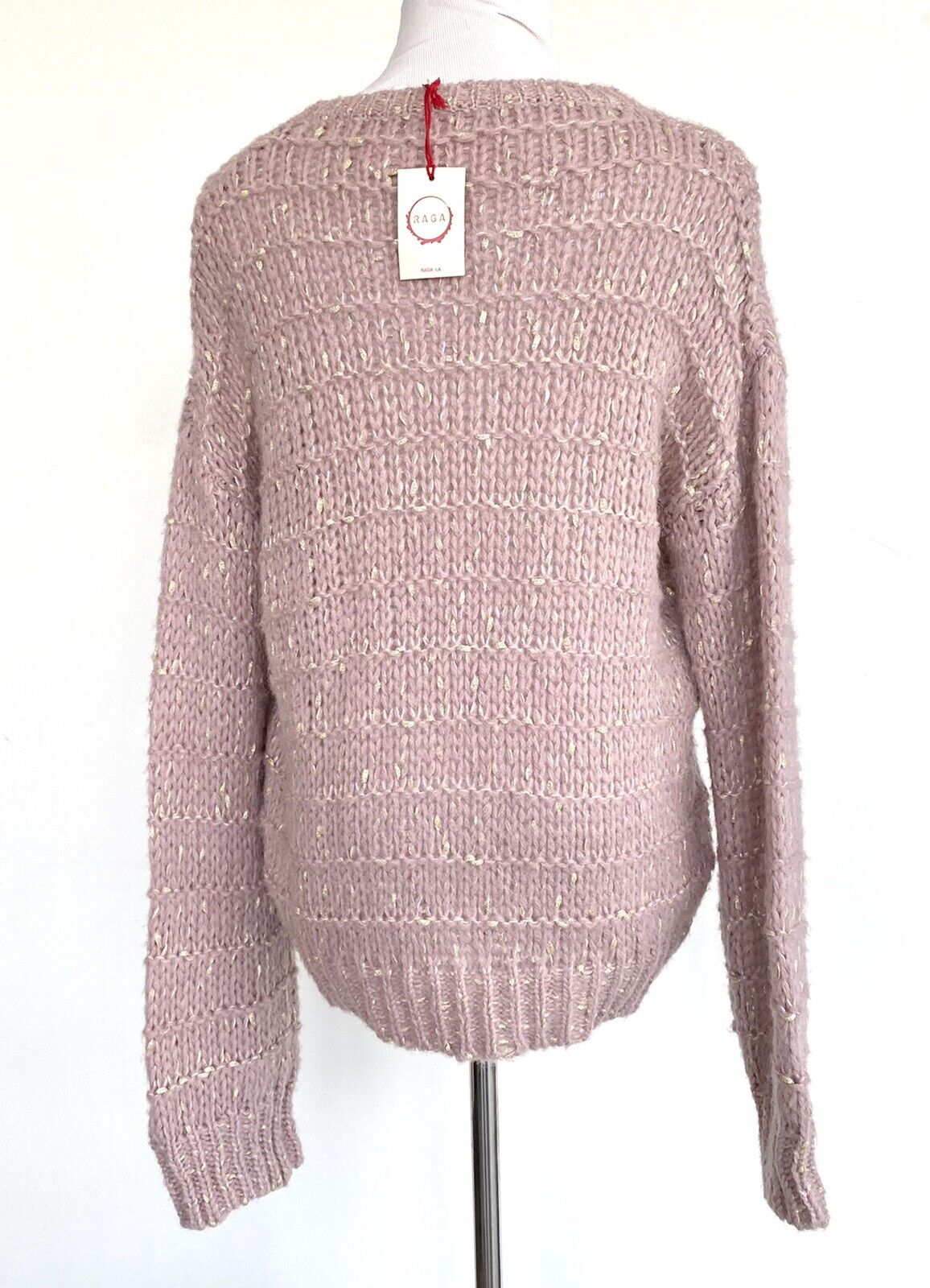 Raga Oversize Lilac And Gold Sweater Chunky Knit Retail $97 Price $59 Size XS/S